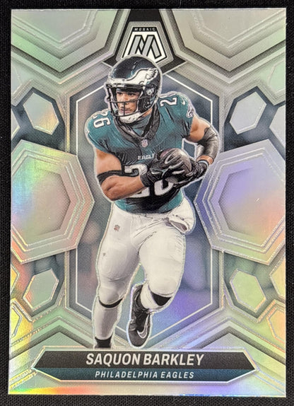 Saquon Barkley 2024 Panini Mosaic Silver Prizm Eagles front