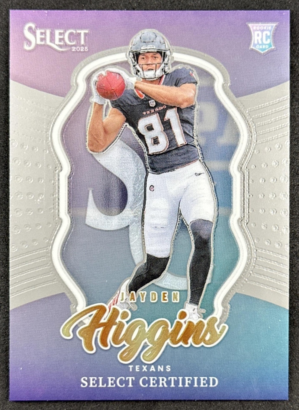 Jayden Higgins 2025 Panini Select Certified Rookies Texans Front