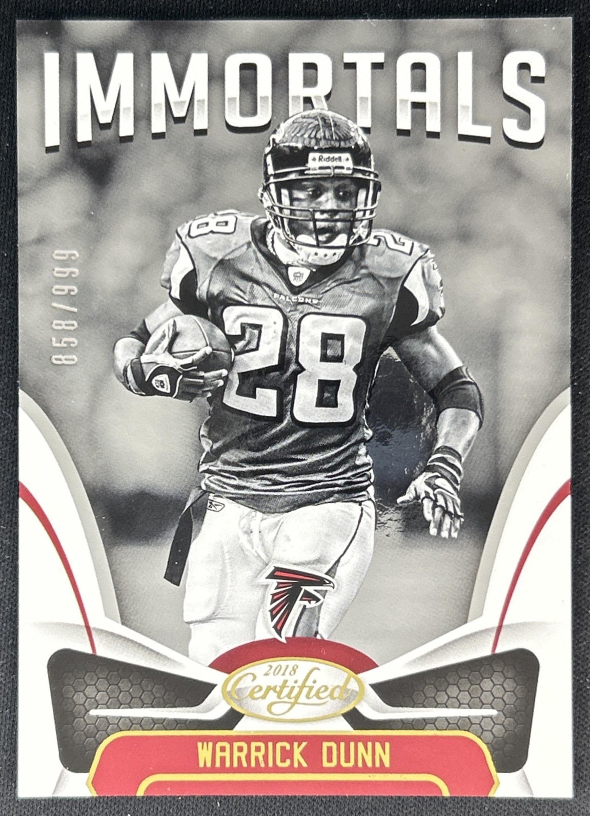 Warrick Dunn 2018 Panini Certified /999 Falcons front