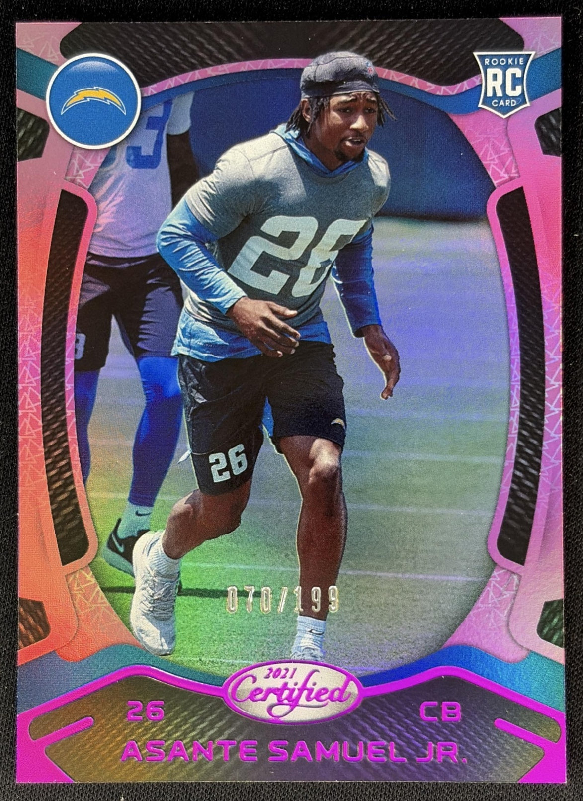 Asante Samuel Jr. 2021 Panini Certified Mirror Pink /199 Chargers Sports Trading Cards