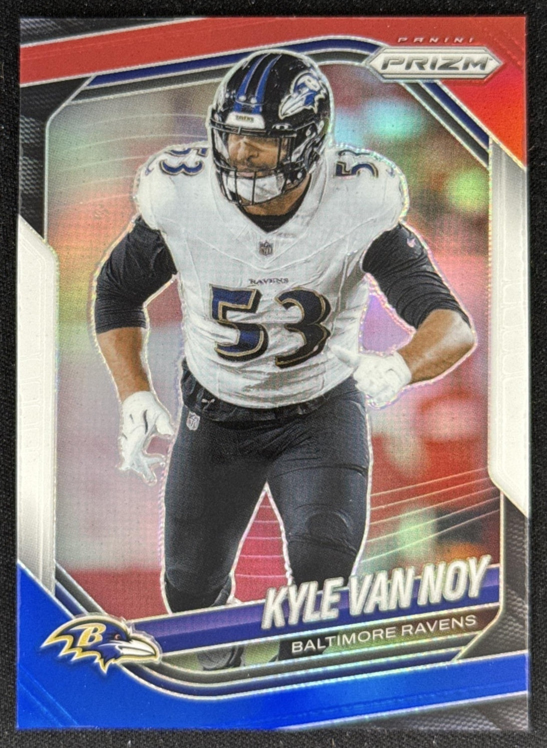 Kyle Van Noy 2025 Panini Prizm Red White & Blue Ravens Baltimore Ravens Sports Trading Card