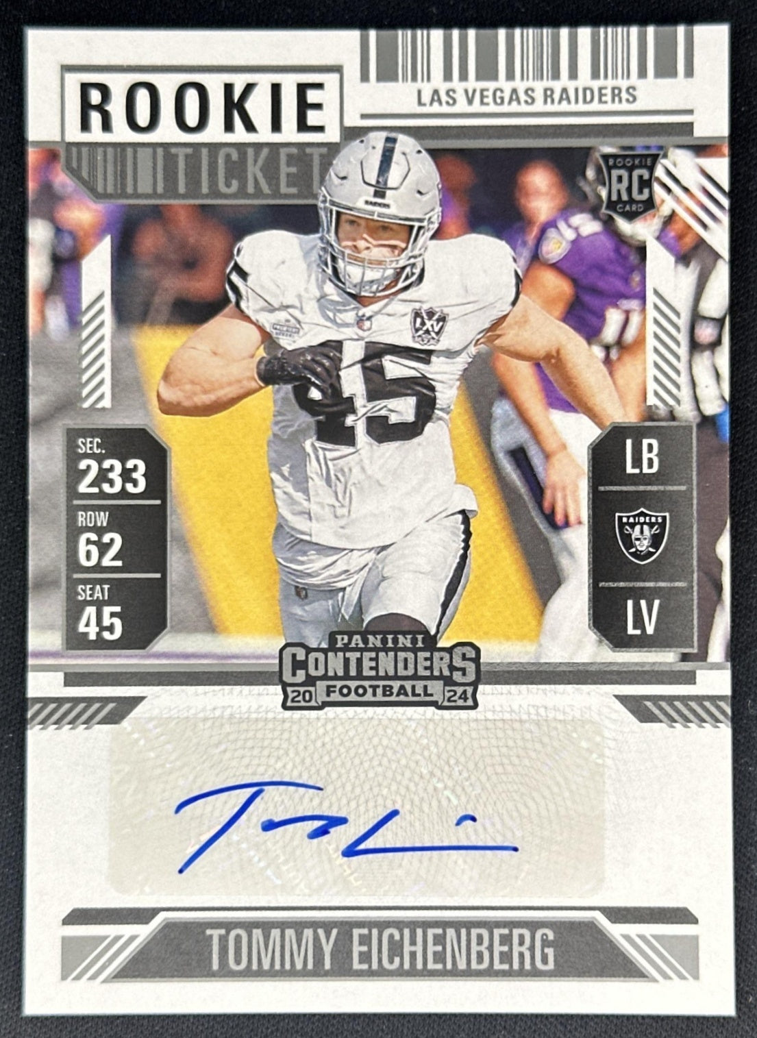 Tommy Eichenberg 2024 Panini Contenders Rookie Ticket Auto Raiders Default Title Sports Trading Cards