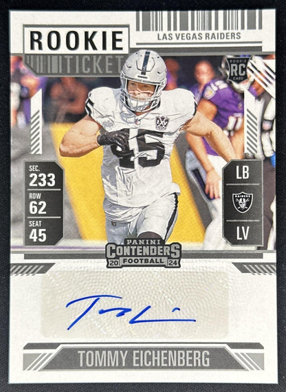 Tommy Eichenberg 2024 Panini Contenders Rookie Ticket Auto Raiders Default Title Sports Trading Cards
