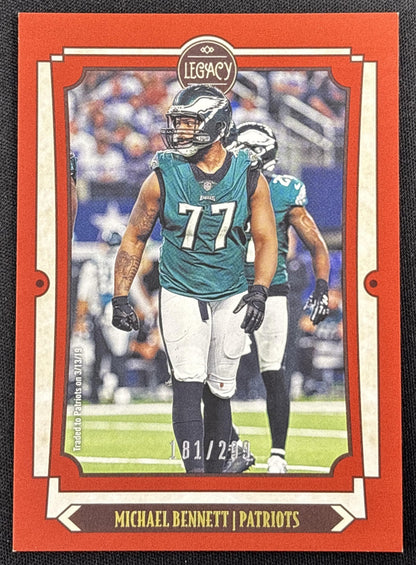 Michael Bennett 2019 Panini Legacy Red /299 Patriots