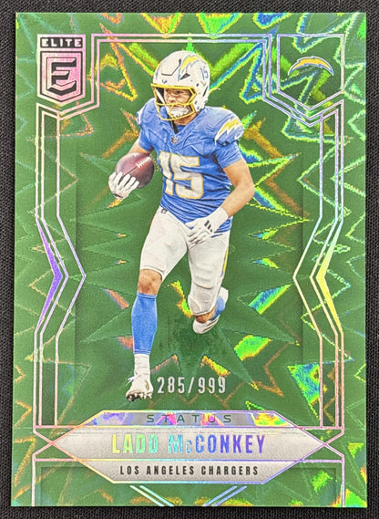 Ladd McConkey 2025 Panini Donruss Elite Aspirations Lime Green /999 Chargers