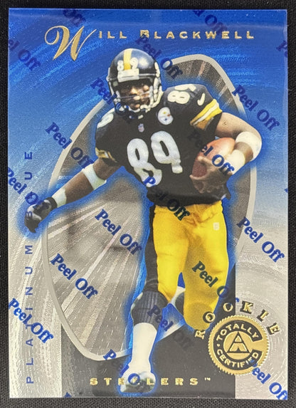 Will Blackwell 1997 Pinnacle Totally Certified Platinum Blue /2499 Buccaneers Front