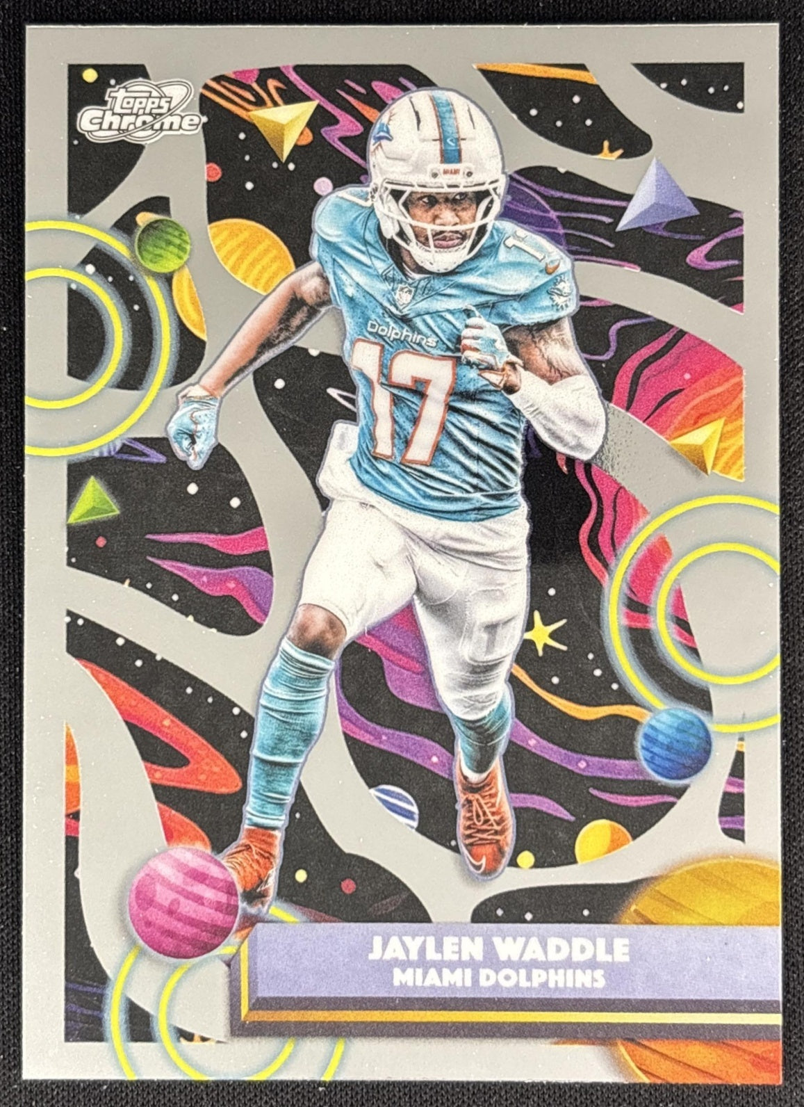 Jaylen Waddle 2025 Topps Cosmic Chrome Dolphins front