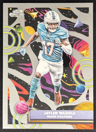 Jaylen Waddle 2025 Topps Cosmic Chrome Dolphins Sports Trading Cards