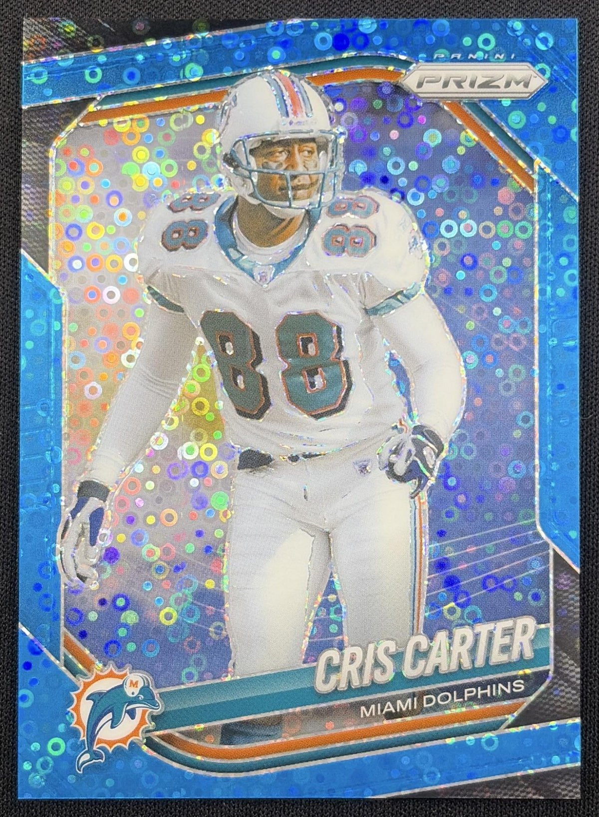 Cris Carter 2025 Panini Prizm No Huddle Blue /125 Dolphins