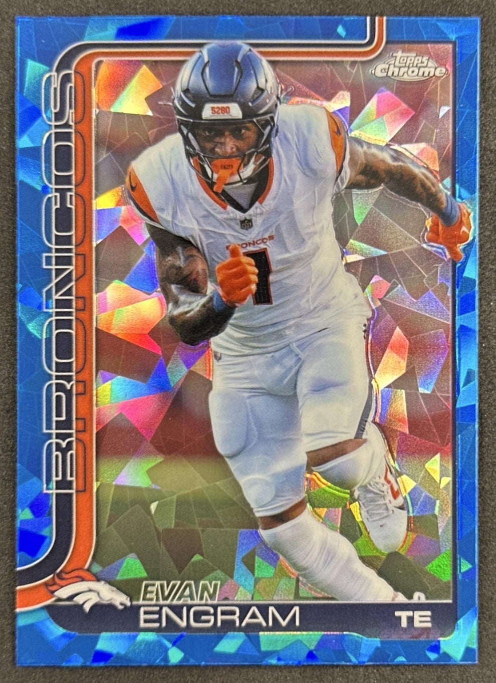 Evan Engram 2025 Topps Chrome Sapphire Broncos