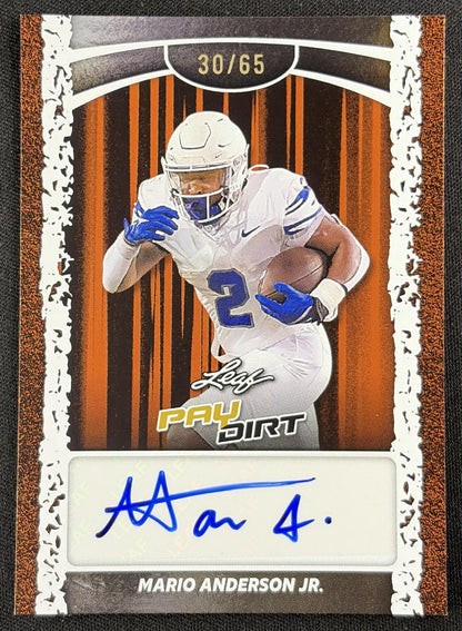 Mario Anderson Jr. 2026 Leaf Paydirt Auto Orange /65