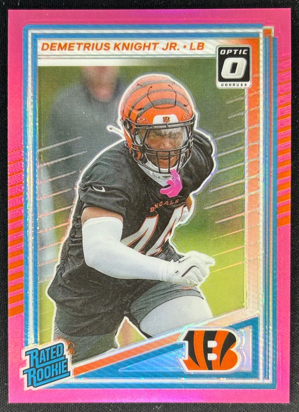Demetrius Knight Jr. 2025 Panini Donruss Optic Rated Rookie Pink Prizm Bengals Sports Trading Cards