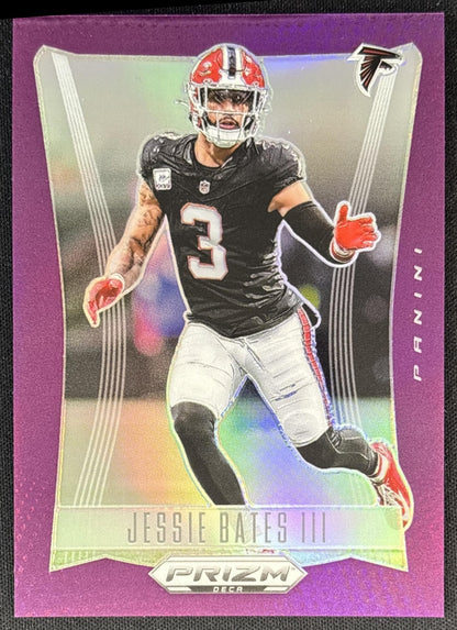 Jessie Bates III 2024 Panini Prizm Deca Purple /99 Falcons front