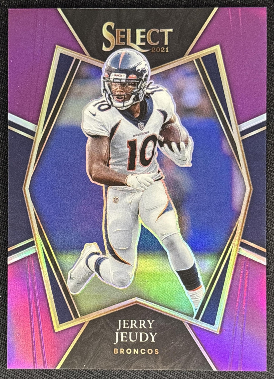 Jerry Jeudy 2021 Panini Select Purple Prizm /75