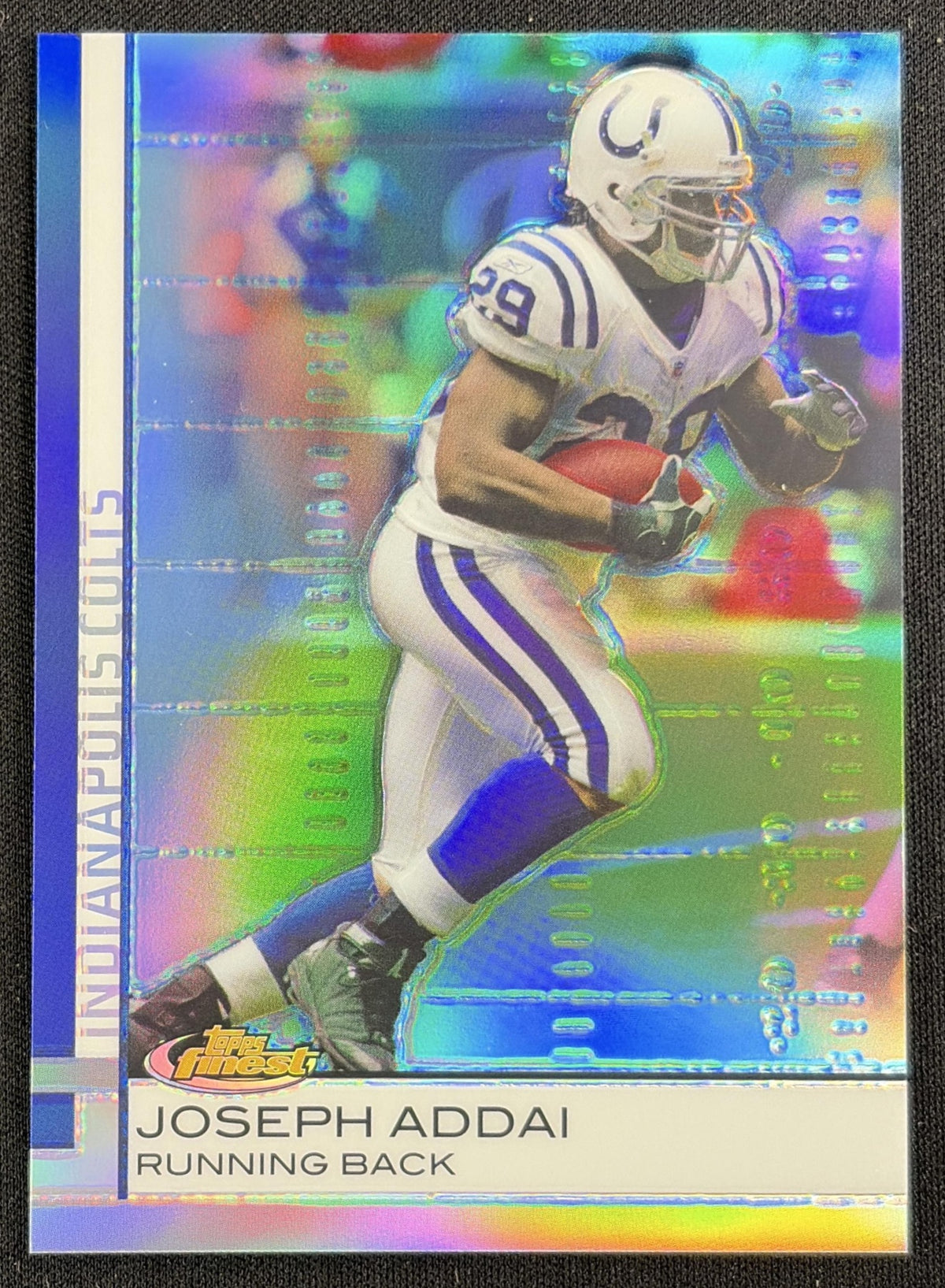Joseph Addai 2009 Topps Finest Blue Refractor /429 Colts