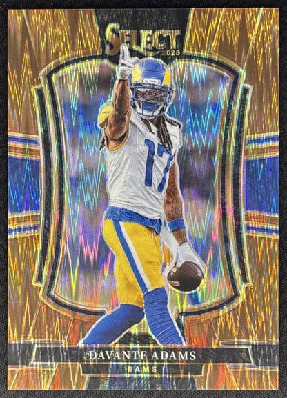 Davante Adams 2025 Panini Select Premier Level Copper Prizm Shock /899 Rams Sports Trading Cards