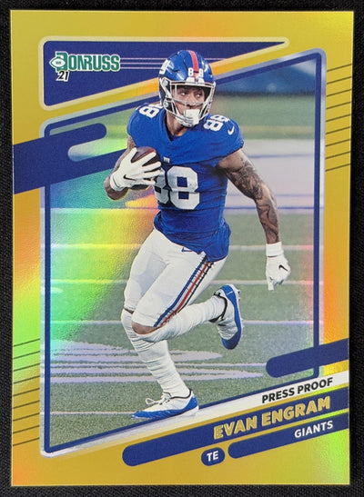 Evan Engram 2021 Panini Donruss Press Proof Premium Giants Sports Trading Card