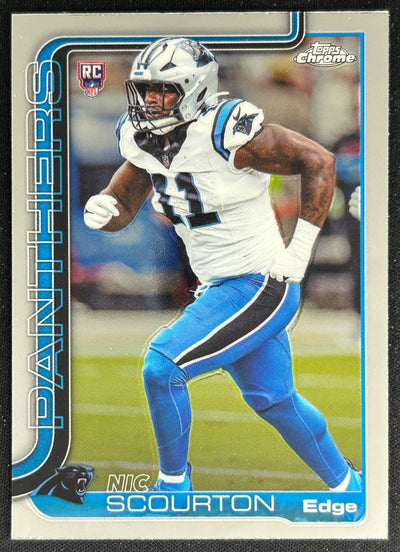 Nic Scourton 2025 Topps Chrome Rookie Panthers Sports Trading Cards