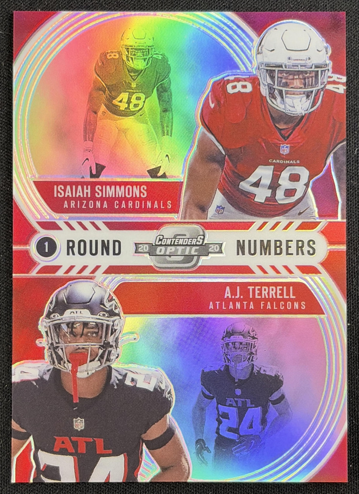 A.J. Terrell Isaiah Simmons 2020 Panini Contenders Optic Round Numbers Patriots Falcons Cardinals