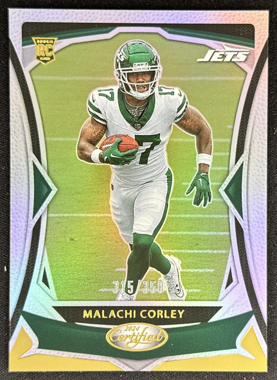 Malachi Corley 2024 Panini Certified Rookies Mirror /350 Jets