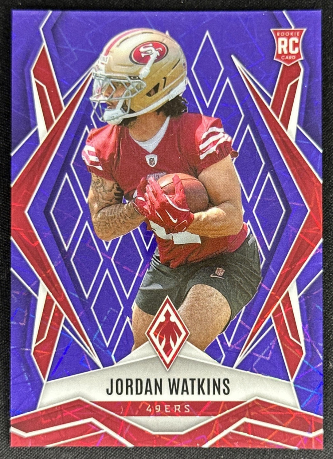 Jordan Watkins 2025 Panini Phoenix Purple Lazer Prizm /99 49ers