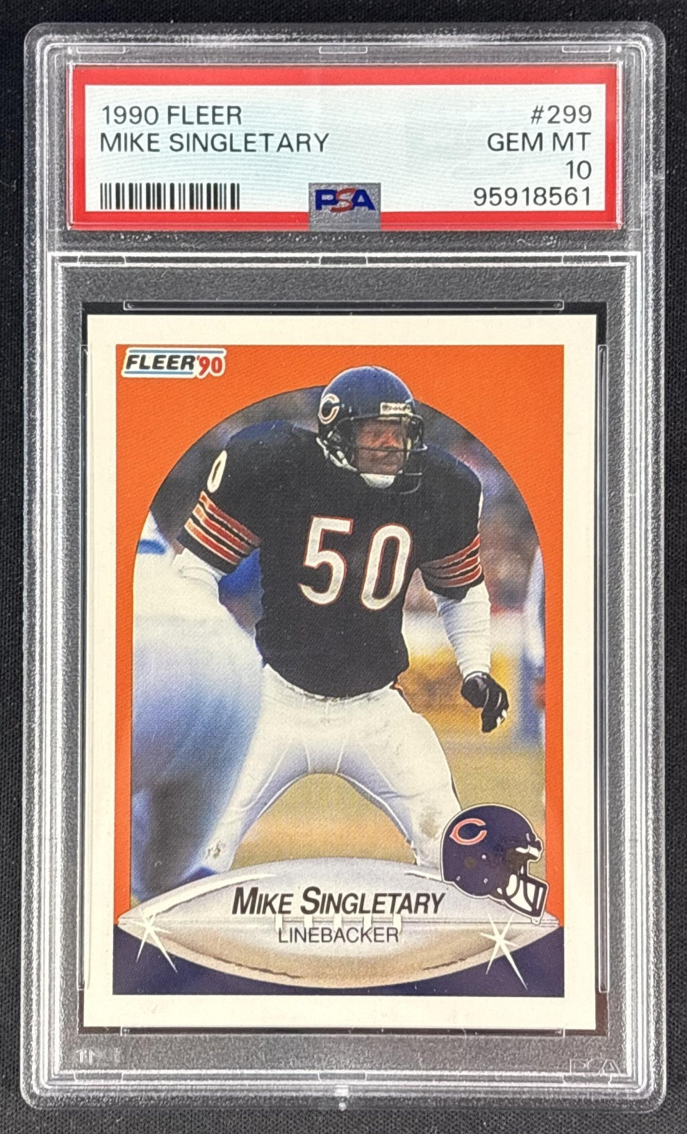 Mike Singletary 1990 Fleer PSA 10 Bears 95918561 Sports Trading Cards