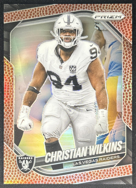 Christian Wilkins 2025 Panini Prizm Pigskin /180 Raiders front