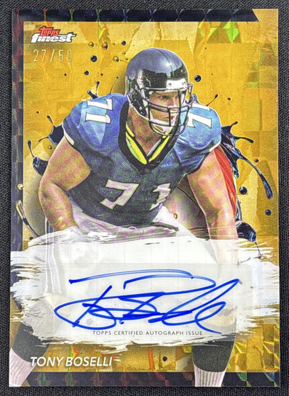 Tony Boselli 2024 Topps Finest Auto Gold Geometric Refractor /50 Jaguars