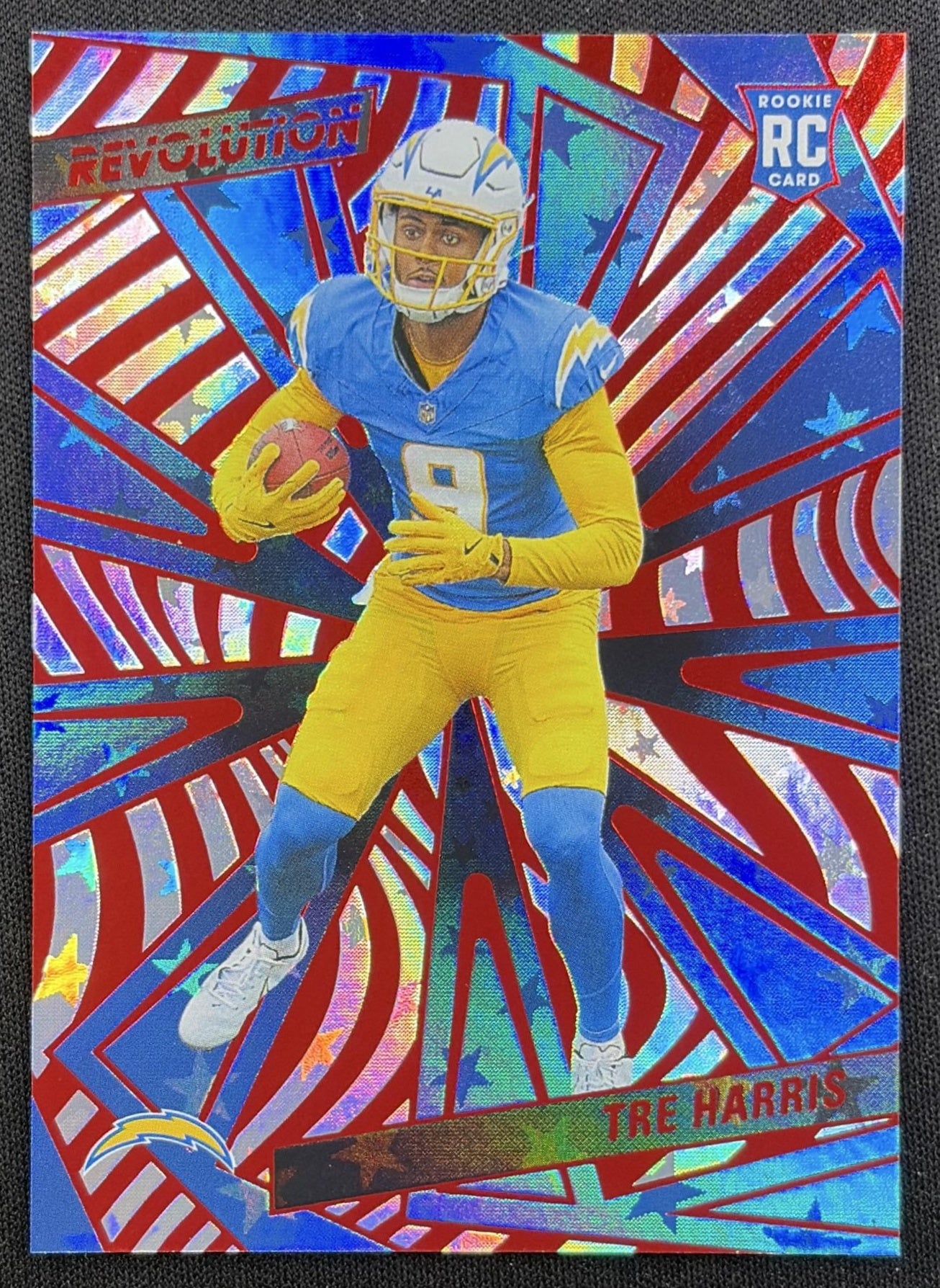 Tre Harris 2025 Panini Revolution Rookies Red Astro Chargers