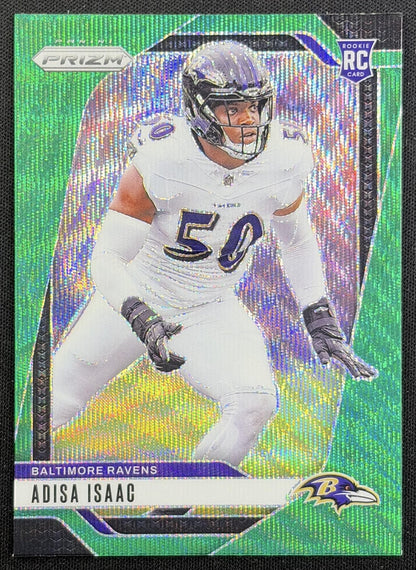 Adisa Isaac 2024 Panini Prizm Green Wave Ravens front