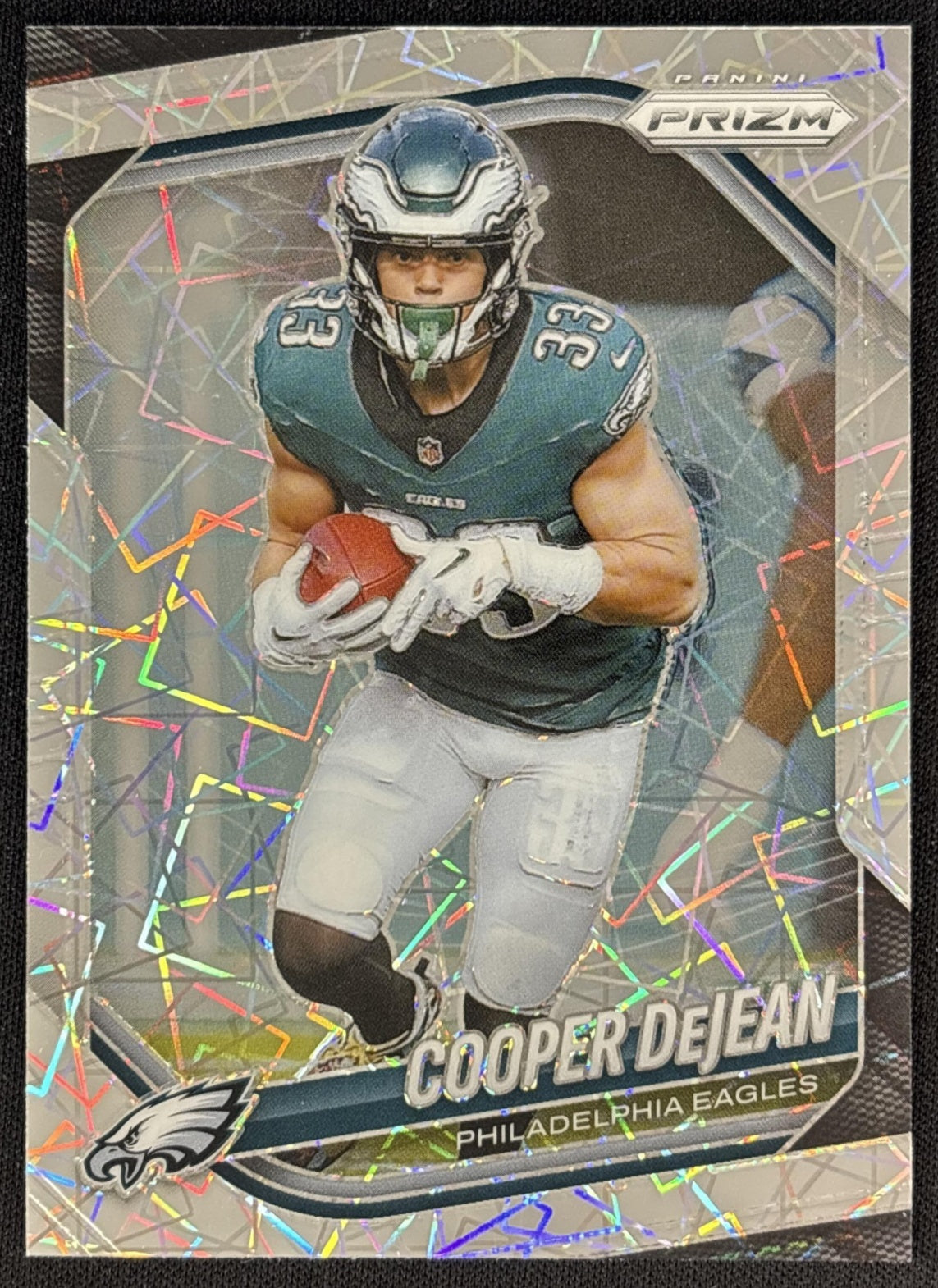 Cooper DeJean 2025 Panini Prizm Lazer Eagles front