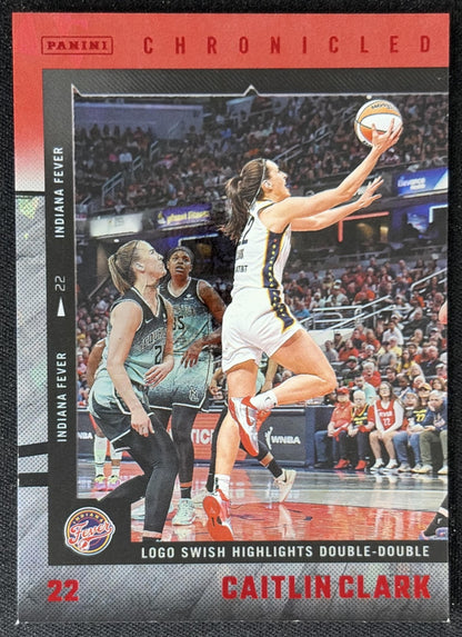 Caitlin Clark 2025 Panini Chronicled WNBA Red Cracked Ice Fever 26