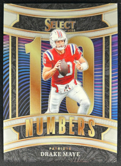 Drake Maye 2025 Panini Select Numbers Patriots Sports Trading Cards
