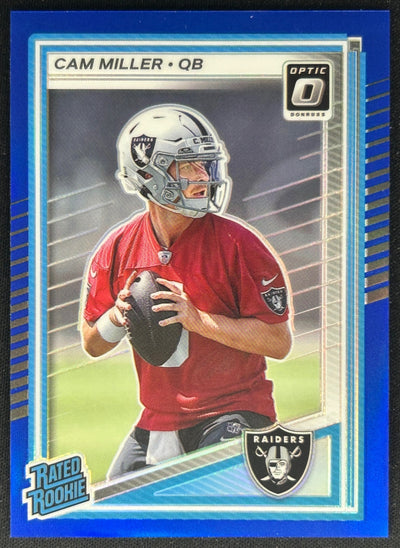 Cam Miller 2025 Donruss Optic Rated Rookie Blue Prizm /249 Raiders Sports Trading Card