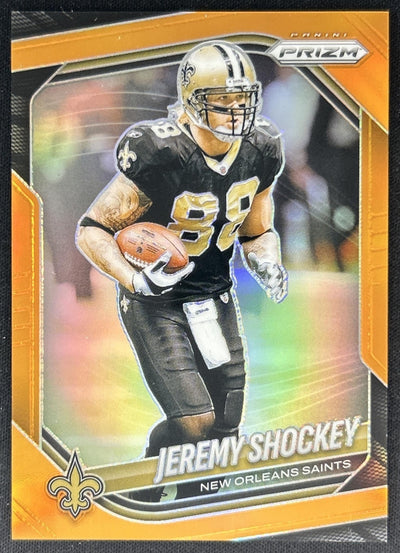 Jeremy Shockey 2025 Panini Prizm Orange /249 Saints