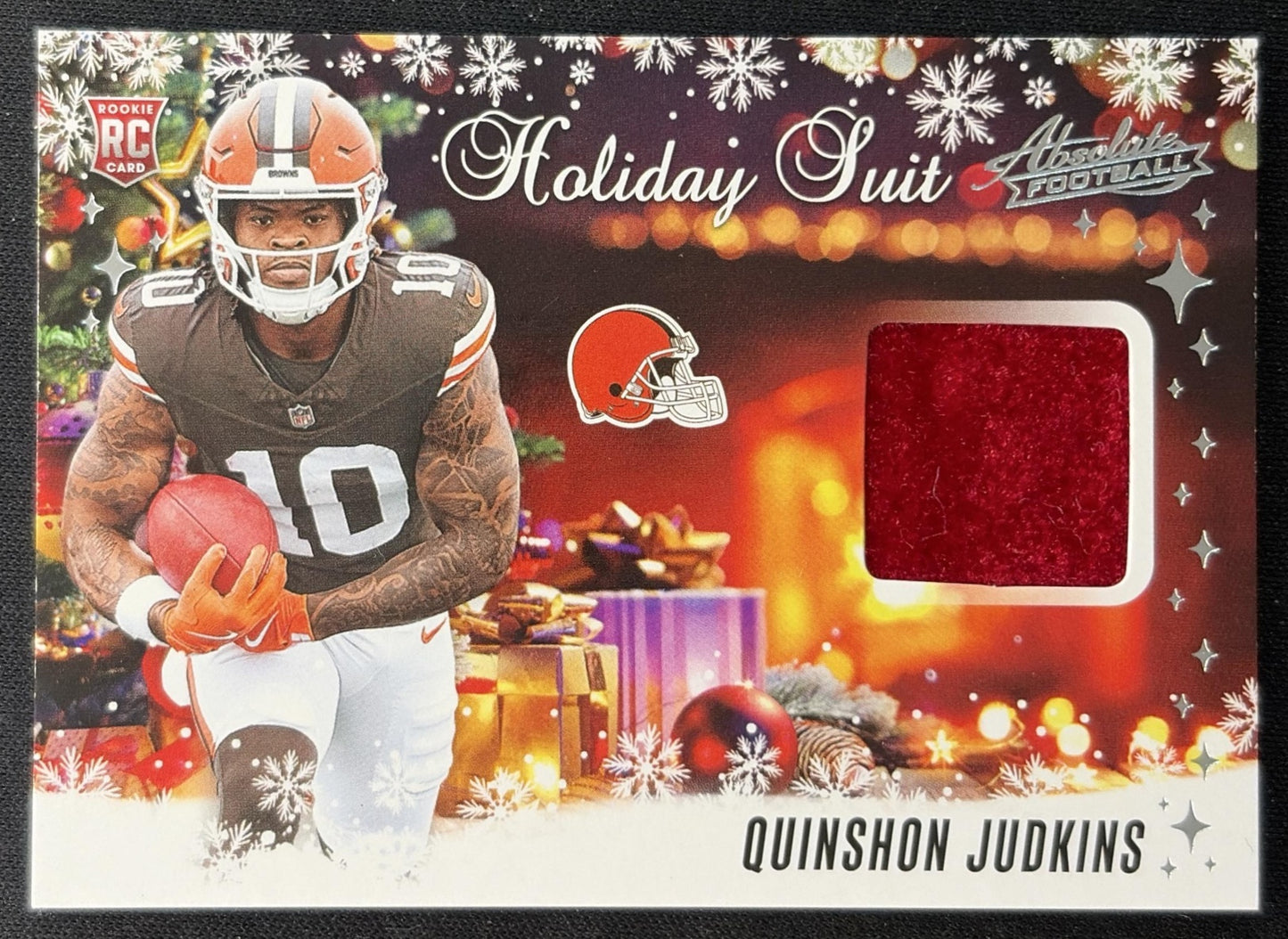 Quinshon Judkins 2025 Panini Absolute Holiday Suit Browns Front