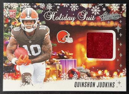 Quinshon Judkins 2025 Panini Absolute Holiday Suit Browns Front
