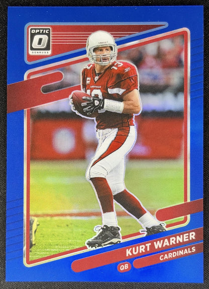 Kurt Warner 2021 Panini Donruss Optic Blue /179 Cardinals front