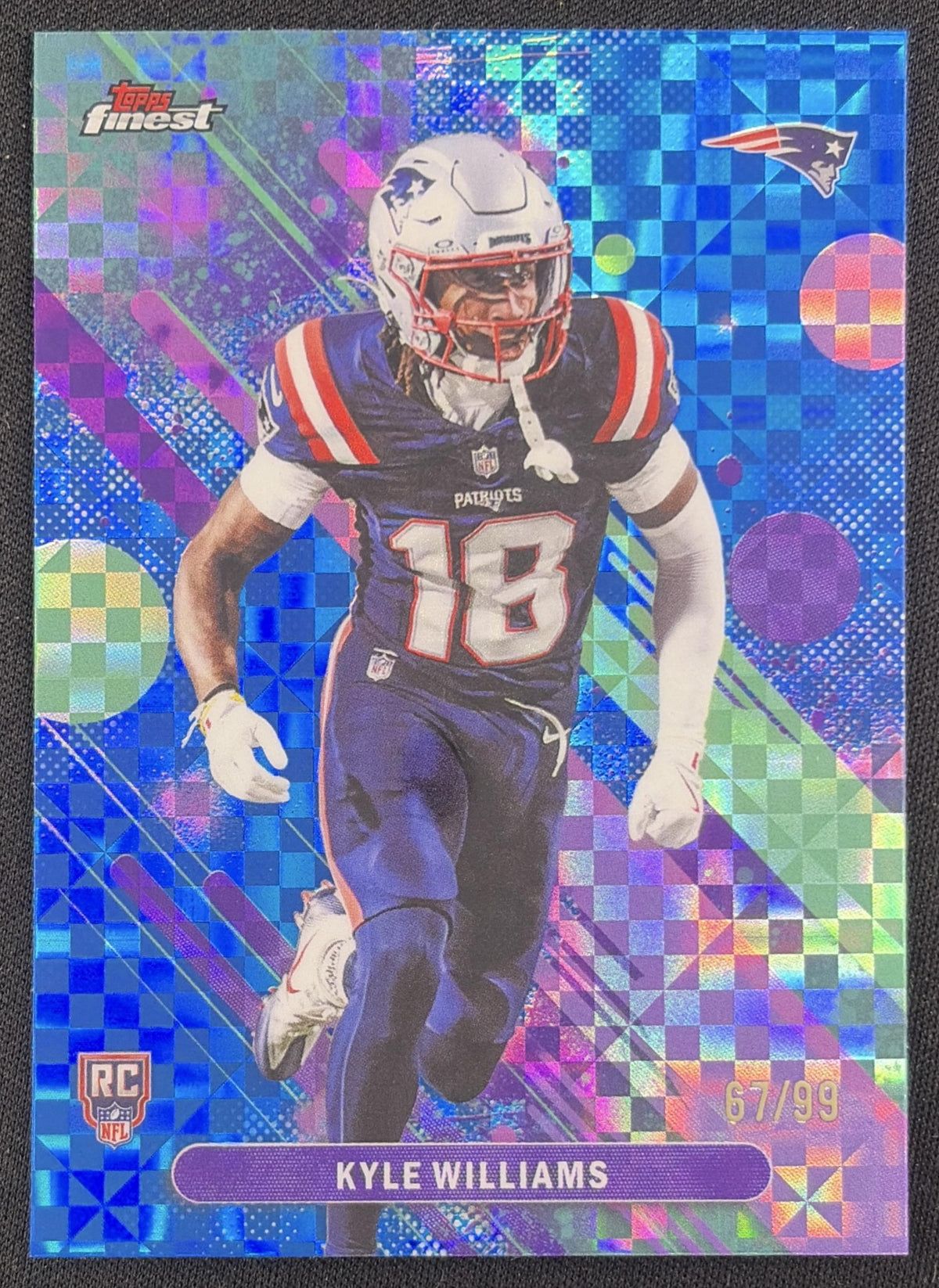 Kyle Williams 2025 Topps Finest Blue X-Fractor /99 Patriots