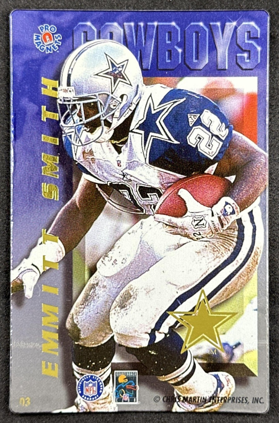Emmit Smith Pro Magnets (not a paper Card) Cowboys front sports trading card