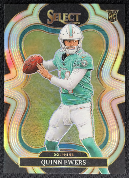 Quinn Ewers 2025 Panini Select Suite Level Silver Prizm Dolphins Sports Trading Cards