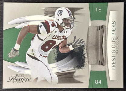 Jared Cook 2009 Panini Playoff Prestige Prestigious Picks Green /500 Gamecocks front