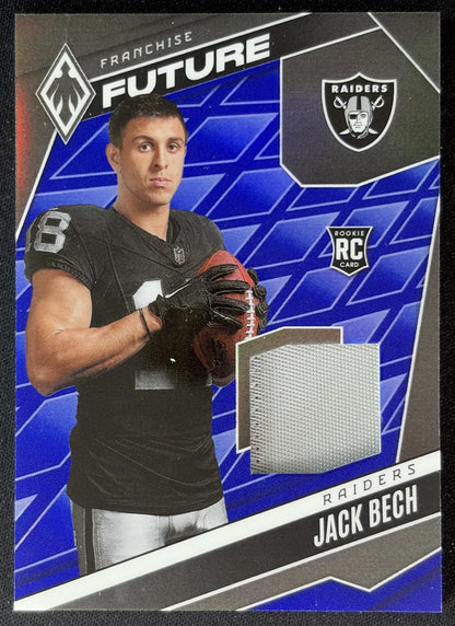 Jack Bech 2025 Panini Phoenix Franchise Future Material Blue Prizm /199 Raiders front