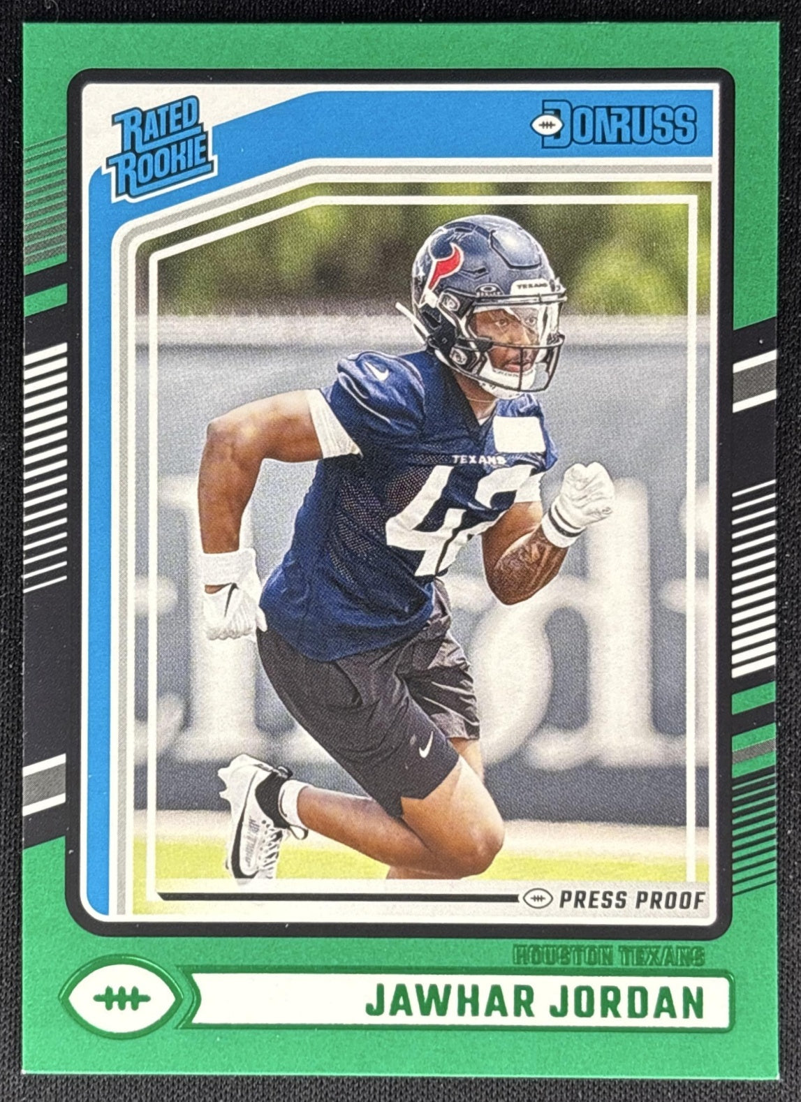 Jawhar Jordan 2024 Panini Donruss Press Proof Green Texans Sports Trading Cards