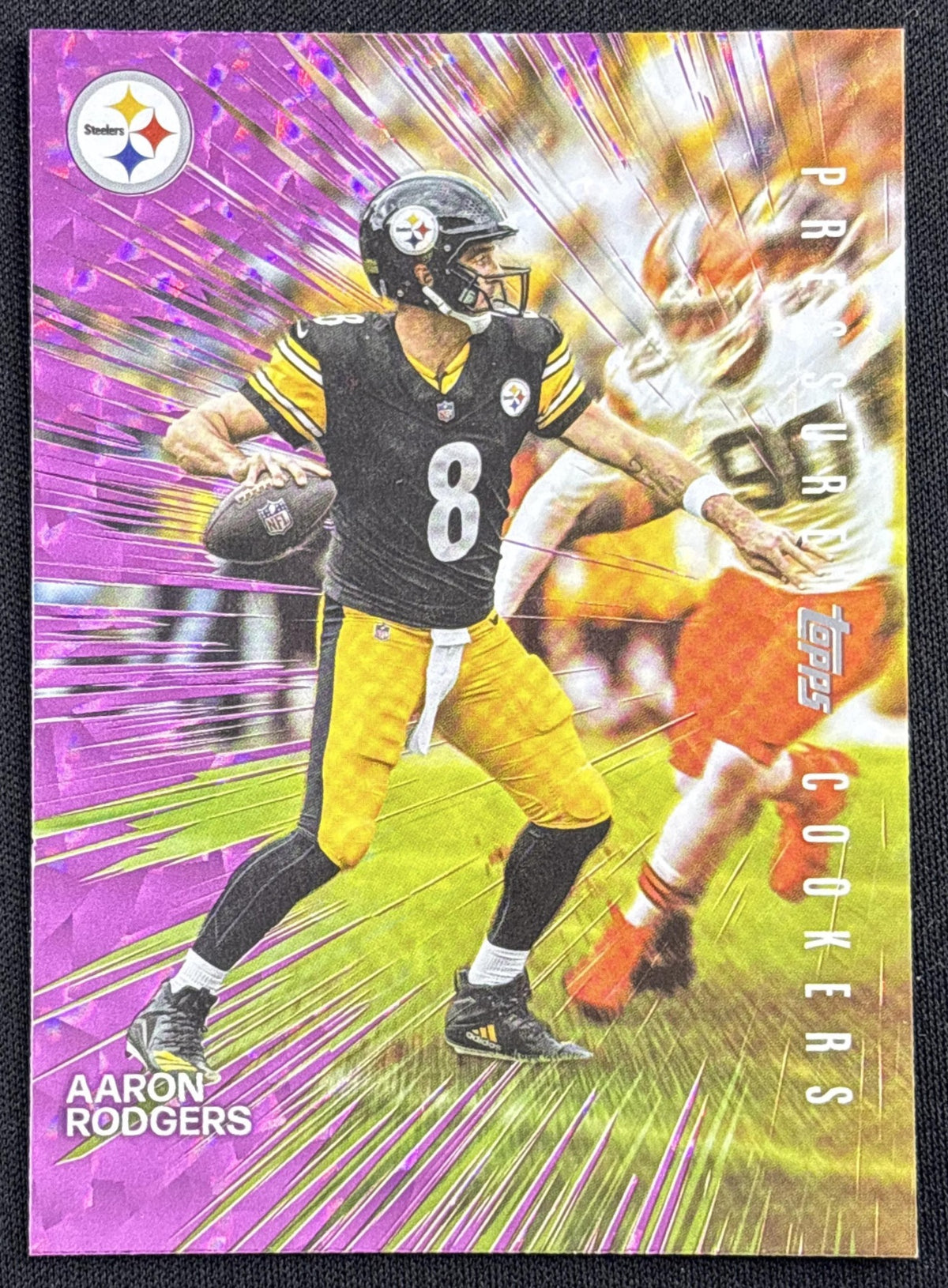 Aaron Rodgers 2026 Topps Pressure Cookers Crackle Foil Steelers Pittsburgh Steelers
