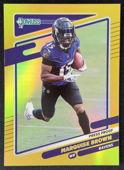 Marquise Brown 2021 Panini Donruss Press Proof Premium Ravens - Baltimore Ravens