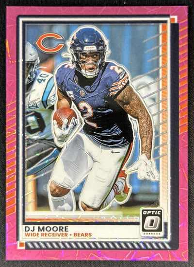 DJ Moore 2025 Panini Donruss Optic Pink Velocity Prizm /99 Bears Sports Trading Cards