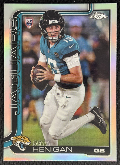 Seth Henigan 2025 Topps Chrome Rookie Refractor Jaguars Sports Trading Cards