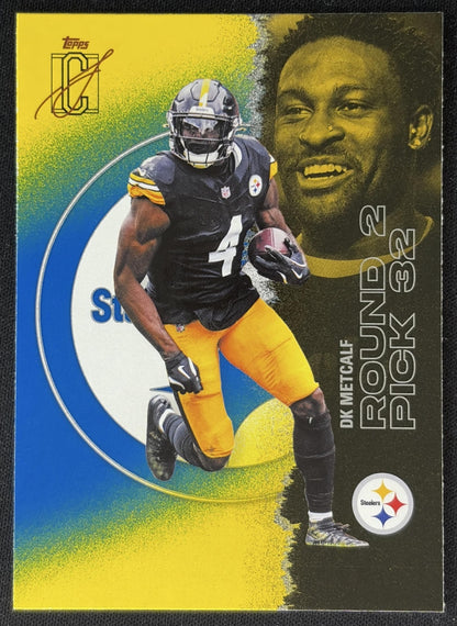 DK Metcalf 2025 Topps Signature Class Veteran Blue & Yellow Foil Steelers Sports Trading Cards