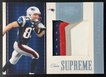 Wes Welker 2011 Panini Plates & Patches Team Supreme Materials /50 Patriots front